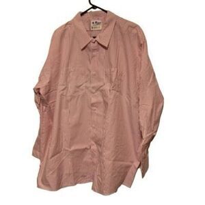 Vintage Rivco Size XXXL Long Red White Stripe Long Sleeve Button Shirt *New*